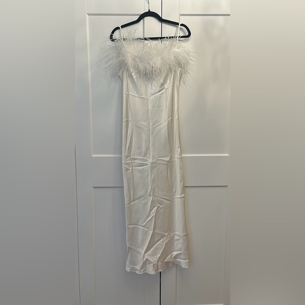 SLEEPER Boheme Slip Dress with Feathers NEW - Picture 13 of 16